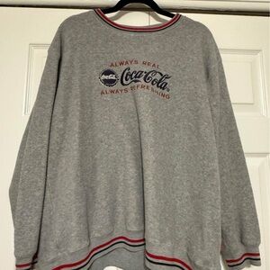 Coca Cola Gray Crewneck Sweater with Red Accents